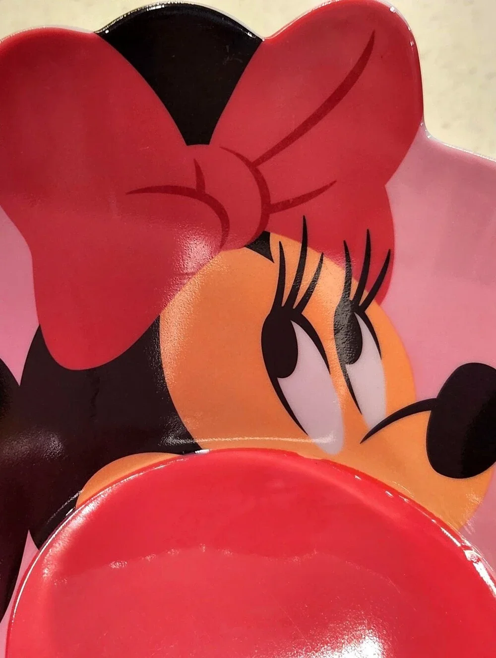 Disney Store Minnie Mouse 3D  Ears & Bow Figural Melamine Toddler Bowl